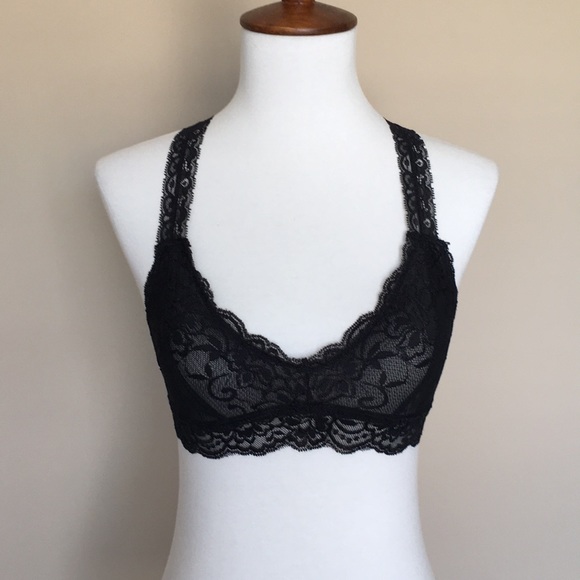 New Anemone Black Lace Bralette S/M - Picture 1 of 4